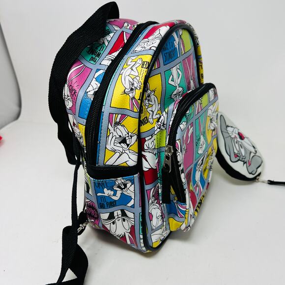 NEW! Bioworld WB Bugs Bunny Comic Strip Print Mini Backpack Wallet - Picture 5 of 8